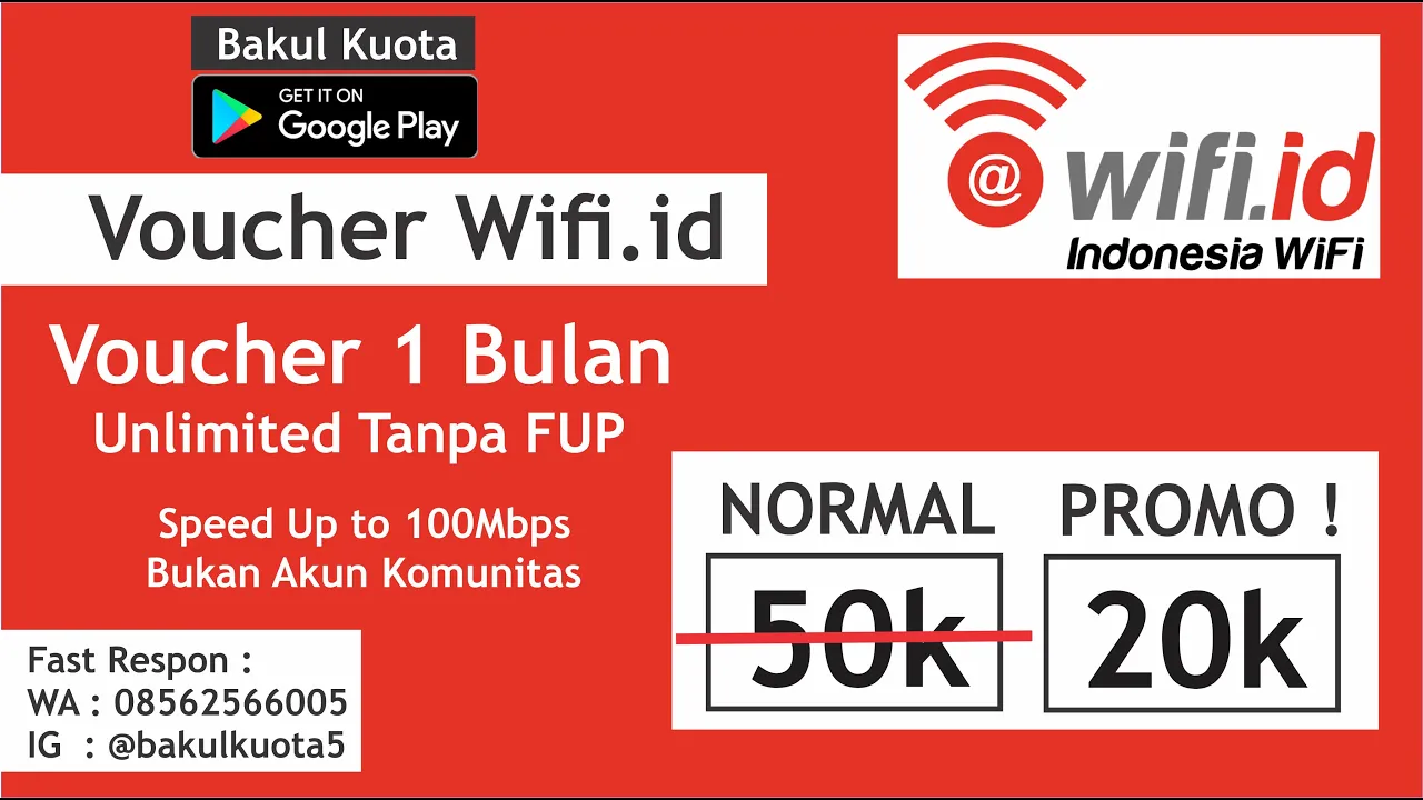 Cara Membeli Voucher WiFi ID dengan Pulsa NOL Rupiah Aktif Selama 30 Hari