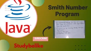 Smith Number Program In Java Class 10 Class 12 Programming Tutorial
