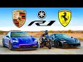 Download Lagu Porsche Taycan Turbo GT v Ferrari SF90 v Yamaha R1M: DRAG RACE