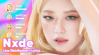  g i dle nxde line distribution lyrics karaoke patreon requested