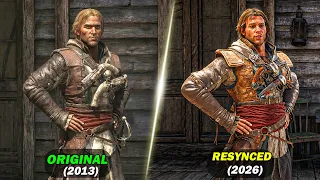 ac black flag resynced vs original diving bell sharks u0026 blackbeards iconic scene 2013 vs 2026 