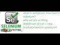 Selenium Class 11 What is Webdriver Interface in selenium