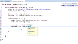 Program to separate words demarcated by comma in Java using indexOf and substring