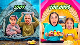 الخيمة الغنية 🤑 ضد الخيمة الفقيرة 😱 