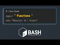 Functions in BASH Introduction to BASH scripting Tutorial - 15