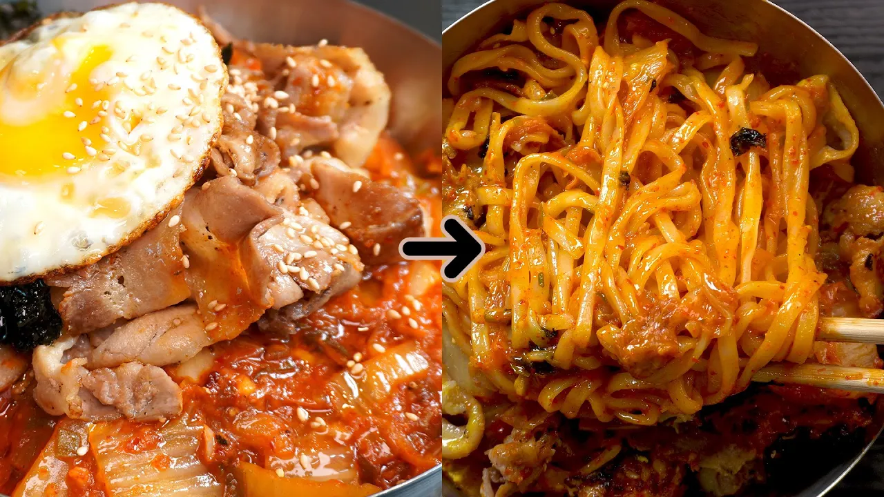 삼겹살 김치칼국수