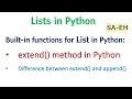 extend in Python List extend in Python CBSE extend in Python with examples