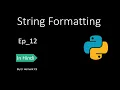 String Formatting Format Method Python in Hindi