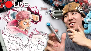 LIVE Coloring With MARKERS CLASS!! 👀🎨 (draw with me!)