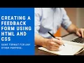 Basic feedback Form Using HTML and CSS