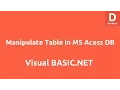 Manipulate Tables In MS Access using VB NET