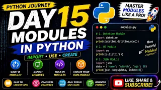 Python Tutorial Day 15 Modules in Python Import Built-in Create Your Own Module