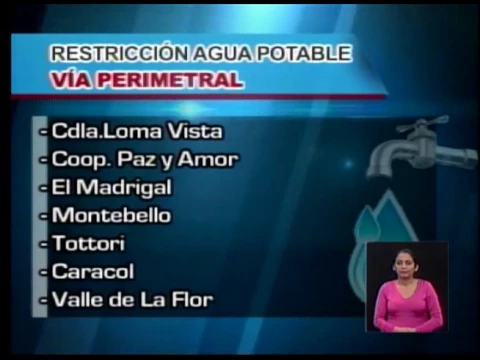 20 horas de restricción de agua en varios sectores