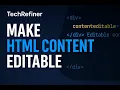 How to Make Any HTML Content Editable Editable Div Paragraph Tutorial