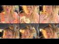Cara Cunningham eating a sub in style