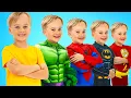 Download Lagu Kids turn into superheroes with inflatable toys