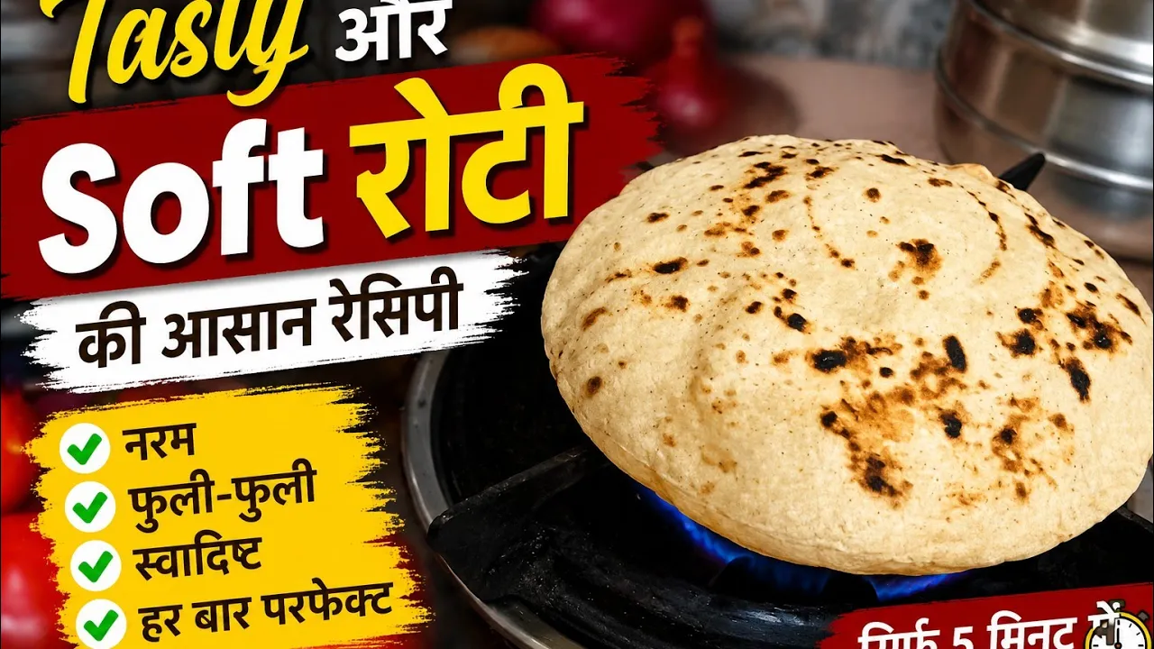 नरम और फूली-फूली रोटी बनाने का आसान तरीका | Soft & Puffy Roti Recipe | Perfect Chapati Every