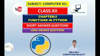 Class XII Ch 2 Functions in Python Short and Long Answer Questions