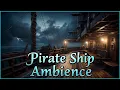 Pirate Ship Sounds \u0026 Soft Waves | Relaxing Guitar Music | Night on a Pirate Ship
