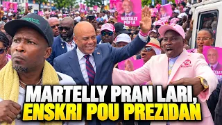 Ansyen Prezidan Michel Martelly pran lari Port - au - Prince ak yon foul moun bann rara