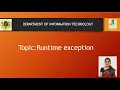 RUNTIME EXCEPTION OBJECT ORIENTED PROGRAMMING SNS INSTITUTIONS