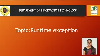 RUNTIME EXCEPTION OBJECT ORIENTED PROGRAMMING SNS INSTITUTIONS