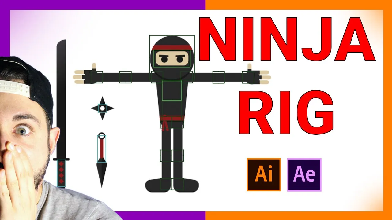 🦾 RIGGING AFTER EFFECTS tutorial en ESPAÑOL (rubber hose/no plugin)🐱‍👤
