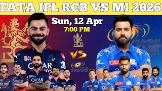 TATA IPL 2026 Royal Challengers Vs Mumbai Indians Playing 11 RCB vs MI 