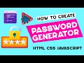 Build A Password Generator With HTML CSS and JavaScript