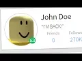 JOHN DOE RETURNS TO ROBLOX
