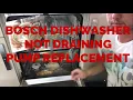 BOSCH INTEGRATED DISHWASHER NOT DRAINING HOW TO REPAIR REPLACING DRAIN PUMP