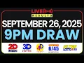 Download Lagu 9PM PCSO LOTTO RESULTS TODAY SEPTEMBER 26, 2025 | SWERTRES EZ2