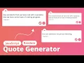 Build a random Quote Generator Using HTML CSS and JavaScript