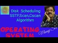 SCAN CSCAN SSTF Disk Scheduling Algorithm example
