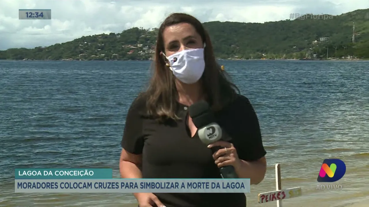 Lagoa da Conceição: moradores colocam cruzes para simbolizar a morte da Lagoa