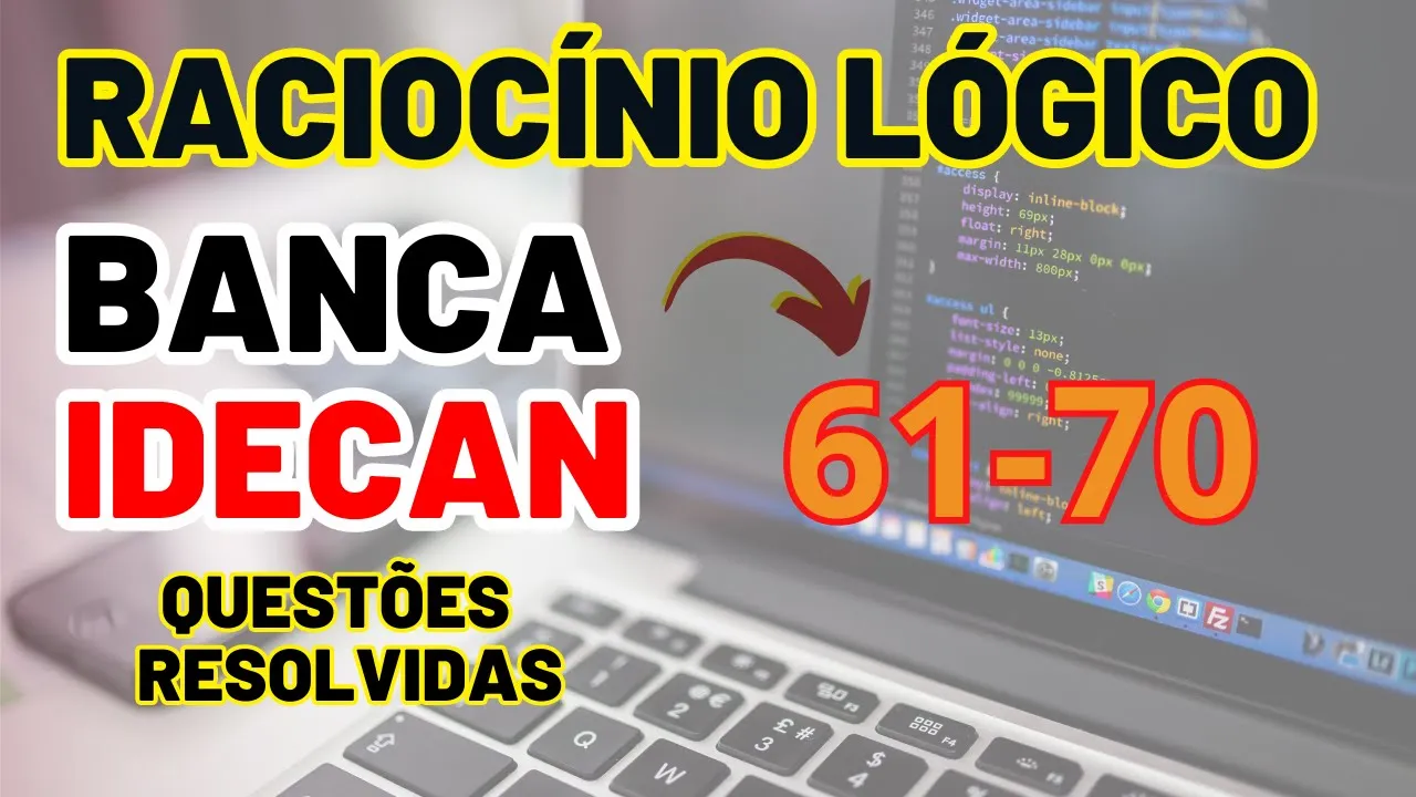 Raciocínio Lógico | Banca #idecan  | Questões de 61 à 70