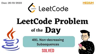 491 Non-decreasing Subsequences Leetcode Java TechCoder A V