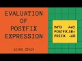 Evaluation of Postfix Expression Using Stack Class 12 Computer Science