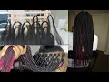 OMBRE BOX BRAIDS BLACK BURGUNDY