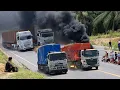 Lagu Amazing‼️Trailer Jepang Vs Trailer Cina Adu Power|| Truck Mundur di Bukit Kodok