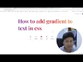 How to add Gradient to Text in CSS