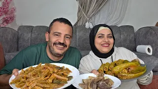 كلمتين للقلوده مع المحشي المشكل واللحم 