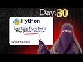 Lambda Function One Shot Class map filter reduce Python Hindi