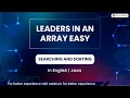 Leaders In An Array Easy Module Searching And Sorting In English Java 39