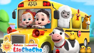 bus hewan lucu roda di bis wheels on the bus lagu anak anak seru liachacha bahasa indonesia