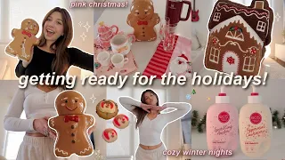 holiday prep decor shopping setting up the tree cozy night in u0026 pink christmas aesthetic