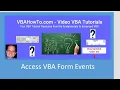 Access VBA Form Events