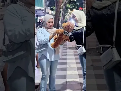 Prank on Entrusting a Cute Teddy Bear Ends with a Beautiful Woman Laughing