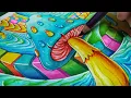 How to Draw a Psychedelic Magic Mushroom Trippy Art Timelapse