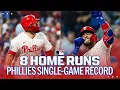 FRANCHISE RECORD The Phillies set a new franchise single-game record with EIGHT home runs